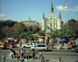 Jackson Square with St. Louis Cathedral.
CLICK on picture to enlarge. Later CLOSE (x) large picture.